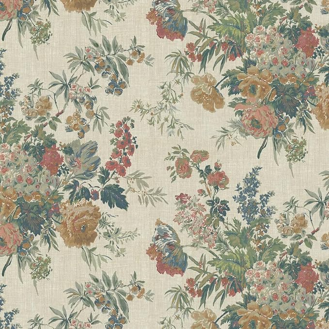 Heroad Vintage Floral Wallpaper Farmhouse Peel and Stick Contact Paper | French Peony Stick on Wall Paper for Cabinets Drawers,17.3''x78.7'',Removable Self Adhesive Decor Vinyl for Bathroom Bedroom by HeroadBrand