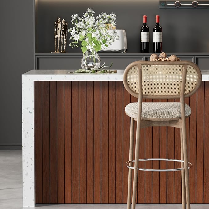 Arthome Peel and Stick Slat Wall Panels 15.7 "x120,Self-Adhesive PVC Wood Grain Wallpaper Panel,3D Thick Faux Soundproof Backsplash Accent Wall Tile for Walls & Furniture (Walnut Coverage 13 Sq.ft) - Image 4