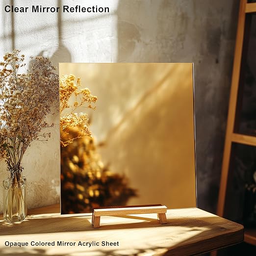 12x16 Inches Gold Mirror Acrylic Sheet – 2 Pcs Reflective Acrylic Panel for DIY Crafts, Home Décor & More (30x40 cm) - Image 3
