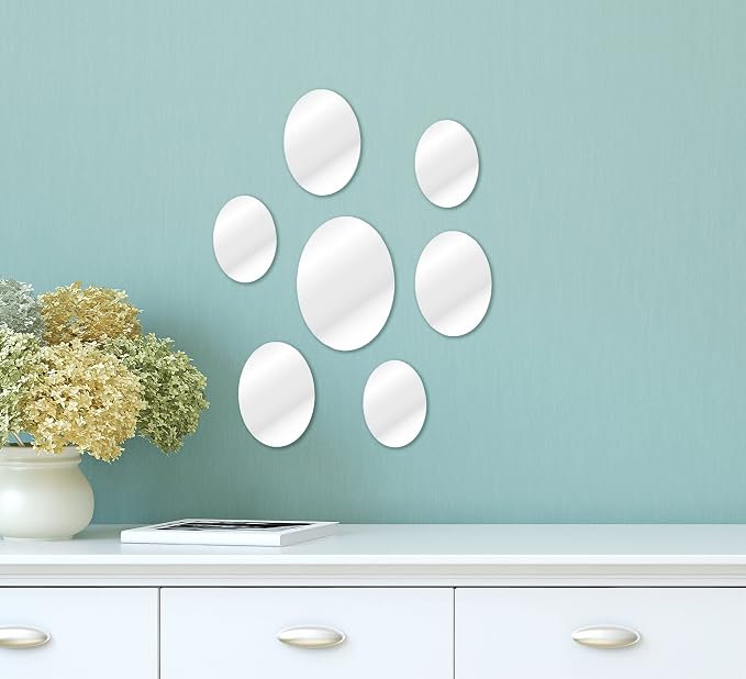 Elements Oval Wall Mirrors, Set of 7, Glass - Image 3