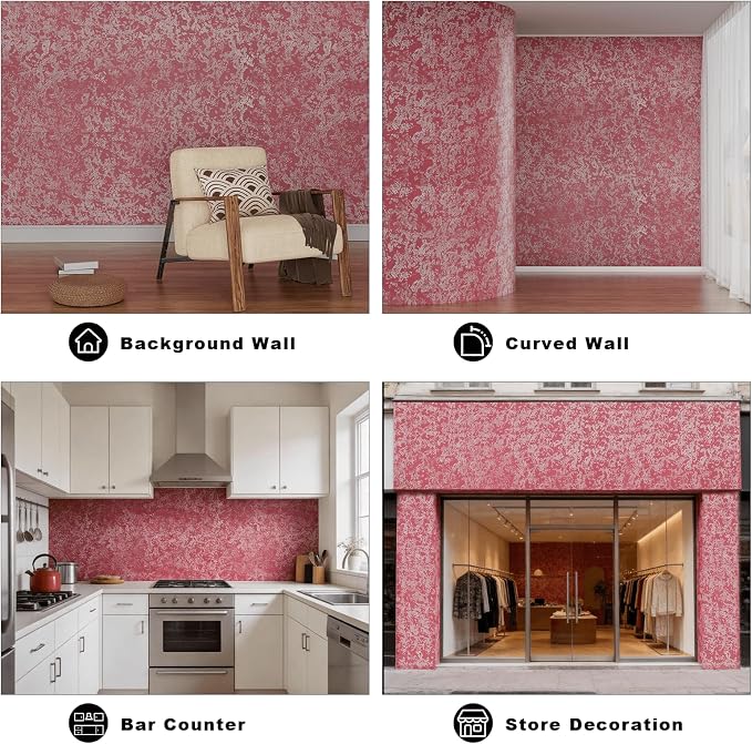 3D Wall Panels - 1PCS 7.9"x11.8" Faux Stone Wall Covering - MCM Modified Clay Material for Home Art, Accent Brick, Modern Exterior/Interior Decoration, Sample-Gilded Pink - Image 4