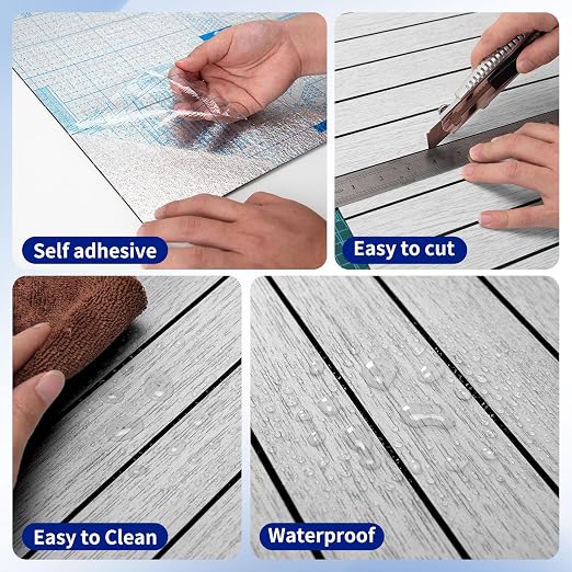 Art3dwallpanels 6-Pack Peel and Stick Wood Panels for Wall PVC, Light Gray | 48"x15.75", Self-Adhesive Slat Wall Panels, PVC Thick, 3D Wood Grain Wallpaper, for Walls and Ceilings, Packed in Long Boxes - Image 5
