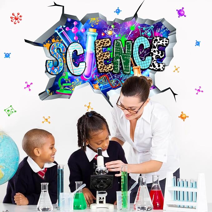 Science Wall Decals Science Classroom Decor Broken Walls Chemistry Stickers | Science lab decorations, kids educational wall decal, peel and stick, removable vinyl, biology art murals, for nursery school - Image 5