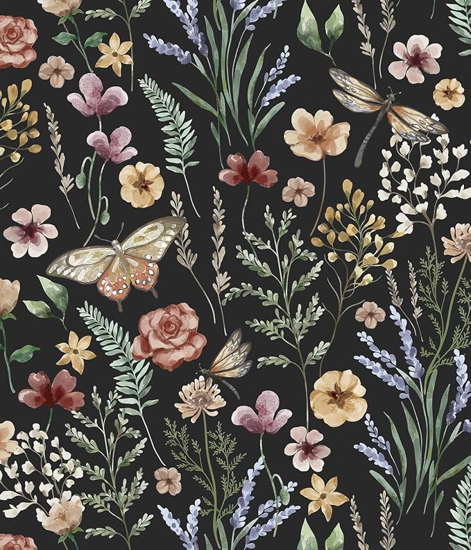 Orainege Vintage Floral Wallpaper Peel and Stick Wallpaper Boho Removable | 16.9in x 196.8in Floral Contact Paper Self Adhesive Wall Paper for Bedroom Cabinets Decor by Orainege