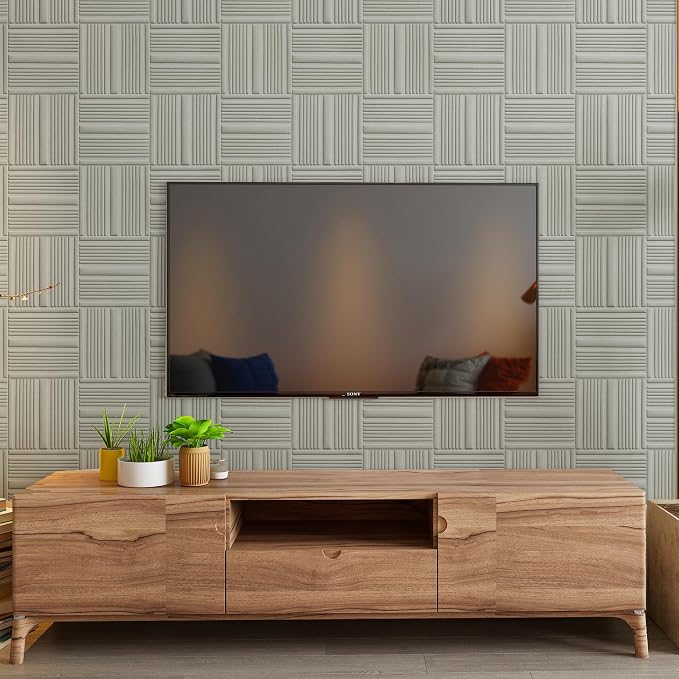 Velvet 3d wall panels for Interior wall Decor peel and stick, Soundproof Geometric Textured 3d Wall Panels for Living Room, Bedroom, TV Background 17.7" x 17.7", Covers 26.15 Sq.Ft 12pcs Grey - Image 7