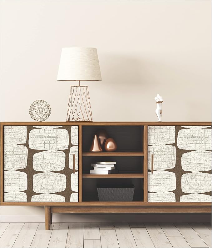 RoomMates RMK12349PL Mid-Century Beads Peel and Stick Wallpaper, Brown - Image 7