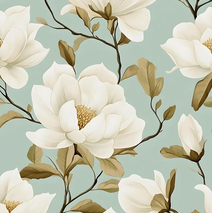 Laatse Vintage Blue Floral Bird Wallpaper Peel and Stick 17.5" × 118" | Self Adhesive/Removable/Waterproof/Thick Vinyl Contact Paper for Bathroom Bedroom Shelf Cabinet Drawer,Prepasted,Easy Peel by Laatse