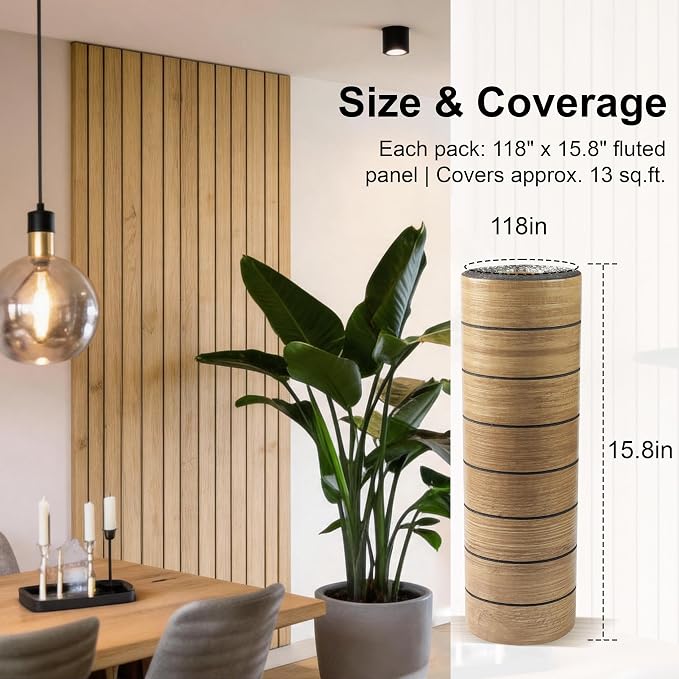Wood Grain 15.8" W x 118" L Peel and Stick Wall Panels, 3D Soundproof (Light Oak) - Image 7