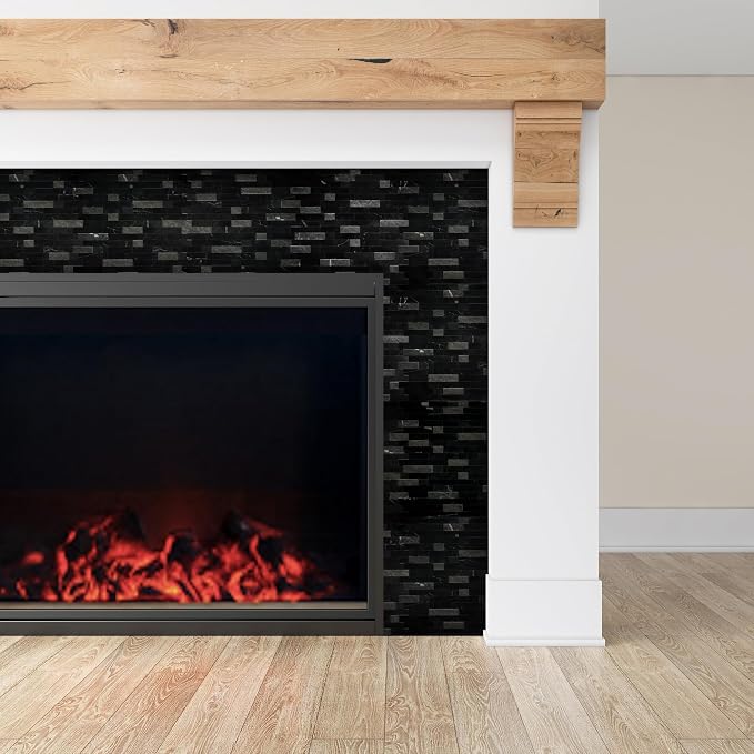 SUNWINGS 5-Sheet Peel and Stick Mosaic Natural 3D Stone Self Adhesive Marble Tiles, 11.5" x 10.7" Stick on Backsplash for Kitchen Bathroom Fireplace Vanity, Mixed Black - Image 9