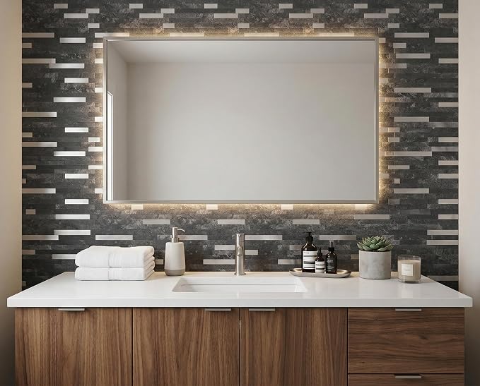 Yipscazo 10 Sheets Peel and Stick Stone Metal Tile Backsplash, Stick on Tiles for Backsplash Kitchen, Bathroom, Laundry Room, Camper, Fireplace (12'' X 12'', Dark Black) - Image 3