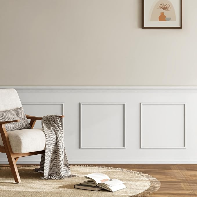INMOZATA Pre-Cut Peel and Stick Wall Molding Wainscoting Panels, 20" x 20" | Strong Adhesive, Paintable, Easy to install, Ideal for Interior Wall Decor Living Room Bedroom Hallway - Image 8