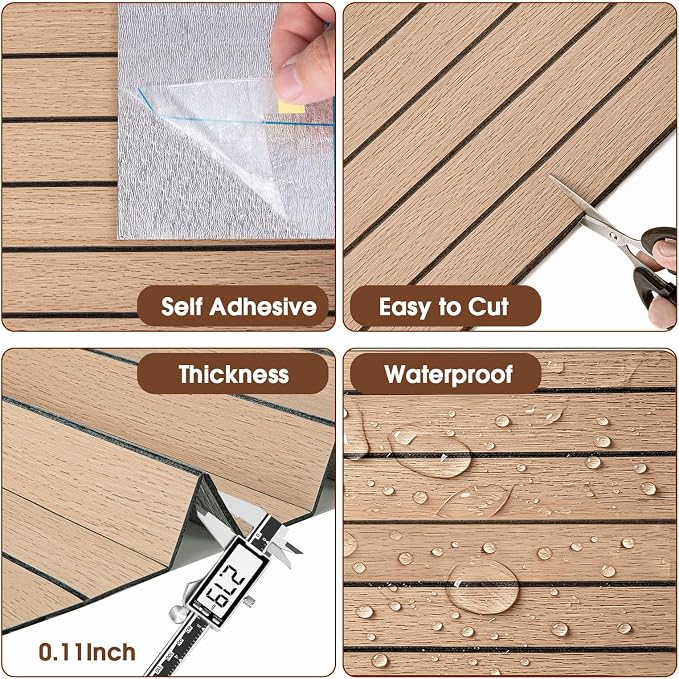 3D Peel and Stick Wall Panels PVC Grille Slat 197"x15.8" Self-Adhesive Wall Sticker Soundproof Paneling for Walls and Ceiling in Faux Oak Wood Grain Texture - Image 2