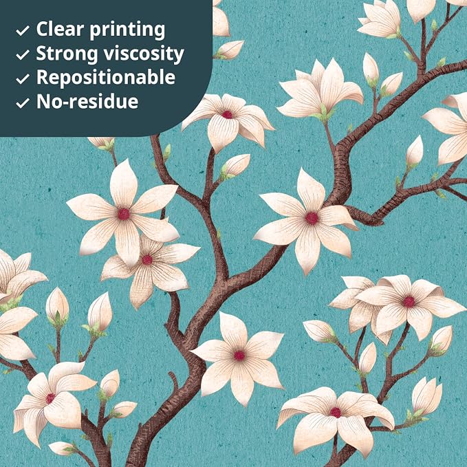 DECOWALL White Cherry Blossom Wall Stickers Decals Birds Branch (SG4-2213) | Peel and stick removable floral decor with petals and botanical art for living room, bedroom, nursery, office and staircase - Image 4