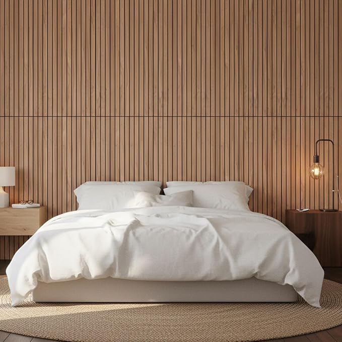 WoveN SounD Acoustic Wall Panels, Teak, 10 Pack, 47.2x23.6 in | Self-Adhesive, Peel and Stick, NRC 0.95, Premium Sound, Echo Proof, Slat Decor, Studio, Home, Office, Media Room - Image 4