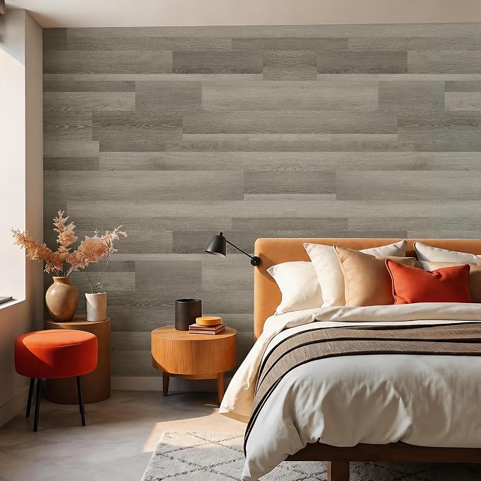 Peel and Stick Wall Panels, Easy Self Adhesive Vinyl Tiles Wall Planks, Farmhouse Wood Grain Shiplap for Kitchen Bedroom Interior WallDecor (12 pcs/18.1 Sq Ft/Box) (Oak White) - Image 2