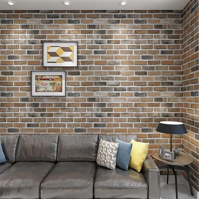 Art3d 10-Pack Durable Faux Brick Peel and Stick 3D Wall Panels, Gray Brown | Coverage: 52.5 Sq. Ft, Waterproof, Oil-Proof, Easy to Wipe, Decorative, Ideal for Bedroom, Kitchen - Image 3