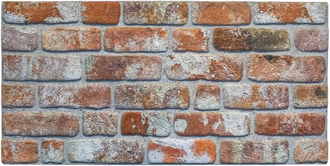 Dundee Deco 3D Wall Panels Faux Brick - Cladding Red Grey Brown Stone Look Wall Paneling, Styrofoam, Sample, Size 10 x 10 in. - Image 8