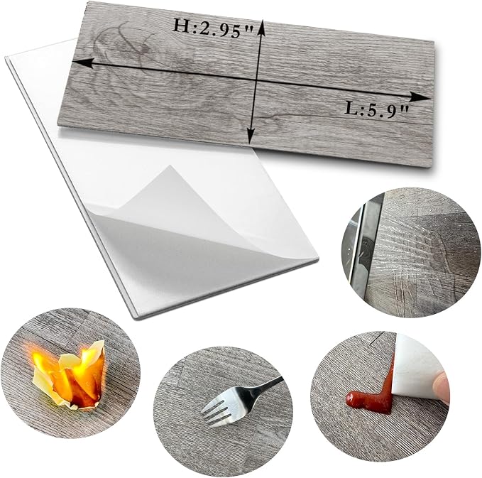 AULIGET Peel and Stick Backsplash PVC Tile, 3" x 6" Dover Gray Stick on Tiles for Backsplash Kitchen and Bathroom, 4 Pieces - Image 5
