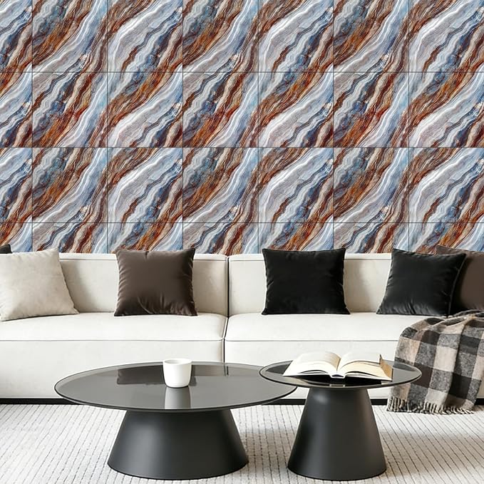 Marble Peel and Stick Backsplash Tile, 11.8" x 11.8" Self-Adhesive Waterproof Wall Panels for Kitchen, Bathroom, Living Room, 30-Pack (Not Real Tile) - Image 4