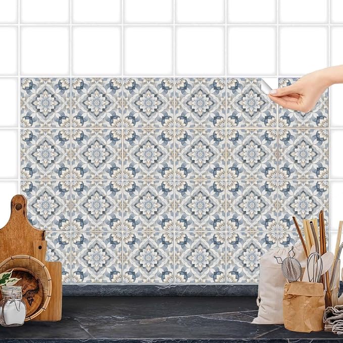 Wall Tiles Peel and Stick Waterproof - 24 Pcs (6x6 Inch) Wall Stickers Backsplash Decals for Kitchen, Bathroom, Removable Self-Adhesive Vinyl Art (Multi-color14-24, 6x6 Inch) - Image 6