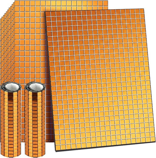 10800 Pieces Orange Disco Mirror Tile Self-Adhesive Mirrors Mosaic Tile by Romooa