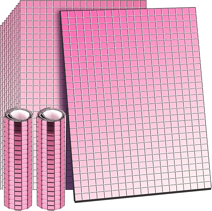 14400 Pieces Pink Disco Mirror Tile Self-Adhesive Mirrors Mosaic Tile by Romooa