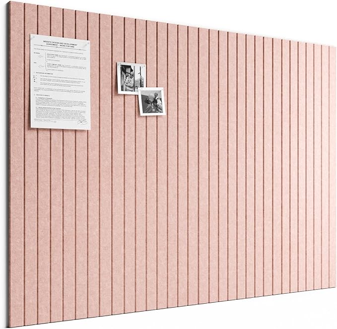 Bumusty 48"x 36" Large Felt Bulletin Board Tiles, Pink | 12-Pack Cork Board Alternative, Wall Decor, 30 Pushpins, 60 Adhesive Tabs, Vision Board, Office, Classroom, Home, Dorm by BUMUSTY