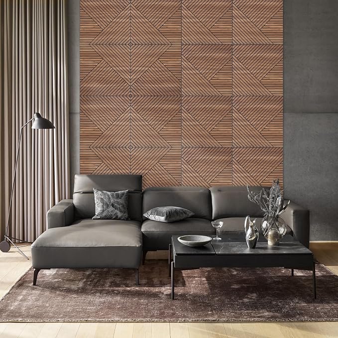3D Peel and Stick Acoustic Wall Panels – 8 Pack Self-Adhesive Wood Pattern Soundproof Panels 23.6” x 23.6” for Interior Wall Decor, Bedroom, Living Room, Office (Golden Maple) - Image 7
