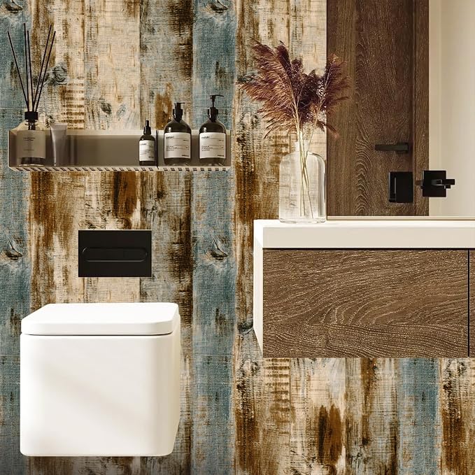 Wood Peel and Stick Wallpaper 17.3"×1200" Vintage Wood Grain Contact Paper Removable Self Adhesive Vinyl Wood Look Wall Paper for Bedroom Kitchen Cabinets Countertop - Image 4