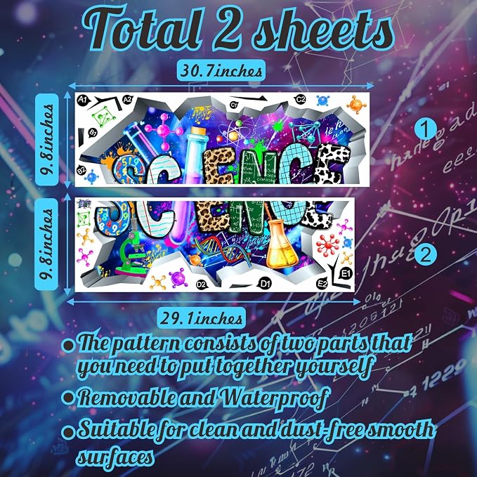 Science Wall Decals Science Classroom Decor Broken Walls Chemistry Stickers | Science lab decorations, kids educational wall decal, peel and stick, removable vinyl, biology art murals, for nursery school - Image 3