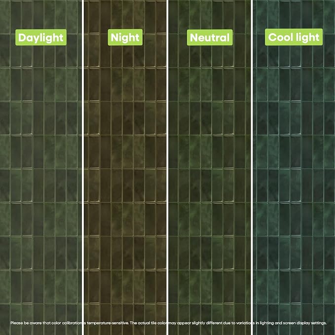 Select 5 Pack Peel and Stick Backsplash Square Tiles, 12x12 in, Green | Extra Thick 3D Wall Panels, Heat & Water Resistant, Easy DIY Kitchen, Bathroom, Laundry, Fireplace & Rental Home Wall Décor - Image 9