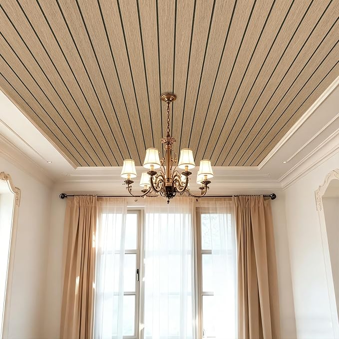 3D Peel and Stick Wall Panels PVC Grille Slat 394"x15.8" Self-Adhesive Wall Sticker Soundproof Paneling for Walls and Ceiling in Faux White Wood Grain Texture - Image 6