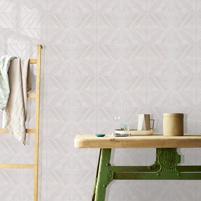 STICKGOO Herringbone Peel and Stick Backsplash, Smoky Pink, 10 Sheets | 12.6 x 9.7 in, Thicker Rectangular Vinyl Stick-On Wall Tiles, Easy Alignment, Waterproof, Easy to Clean, Kitchen/Bathroom - Image 6
