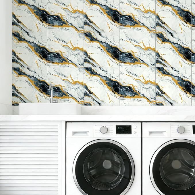 2.4mm Thick Marble Peel and Stick Wall Panels, Self-Adhesive Waterproof Wallpaper for Kitchen Backsplash, Bathroom Wall Decor, 30 Sheets - Image 4