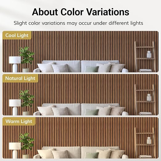 TONOR 4-Pack Wood Slat Panels for Wall Décor, 47.2" x 23.6", 30.94 ft² Wooden Acoustic Panels for Home, Wall Panels for Noise Cancelling and Decoration, Living Room, Office, Dark Teak - Image 8