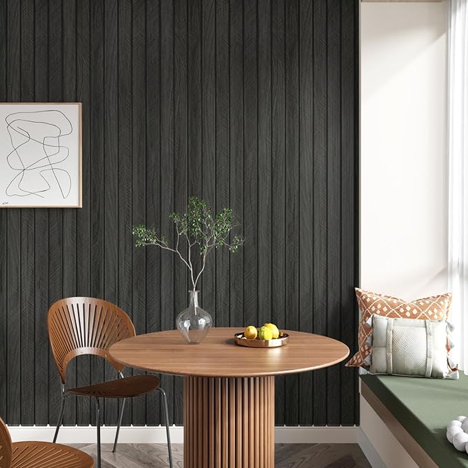 197"x23.6" 3D Wood Panels for Interior Wall Decor Peel and Stick Acoustic Wood Slat Wall Panel Self Adhesive Soundproof Wooden Slats Paneling Wallpaper for Bedroom Living Room Gym Backdrop - Image 3