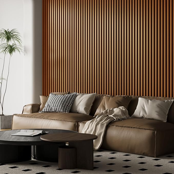 Art3d 2pcs-104 x 15.75in Slat Acoustic Panel for Wall and Ceiling, 3D Fluted Sound Absorbing Panel with Wood Finish, Teak - Image 11
