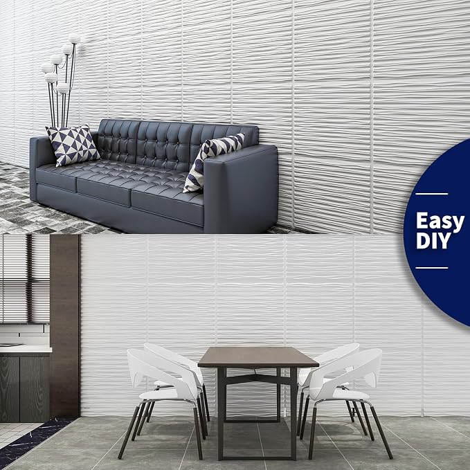 Art3dwallpanels Ceiling Tiles 24 x 24, 12 Pack, White | Interior Wall Décor, Drop Ceiling Tile 3D Wall Panel, Fire Rated Waterproof Premium PVC, No Sag and Breakage, Cover 48 Sq.Ft. - Image 7