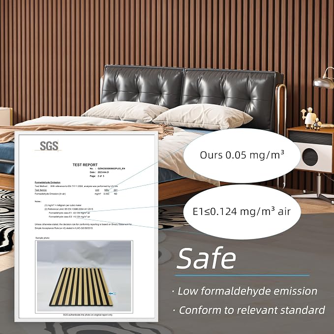Art3d 2-Pack 94.5" x 24" Wood Slat Acoustic Panels for Wall & Ceiling – 31 sq.ft 3D Fluted Sound Absorbing Panels with Wood Finish, Walnut Brown - Image 5