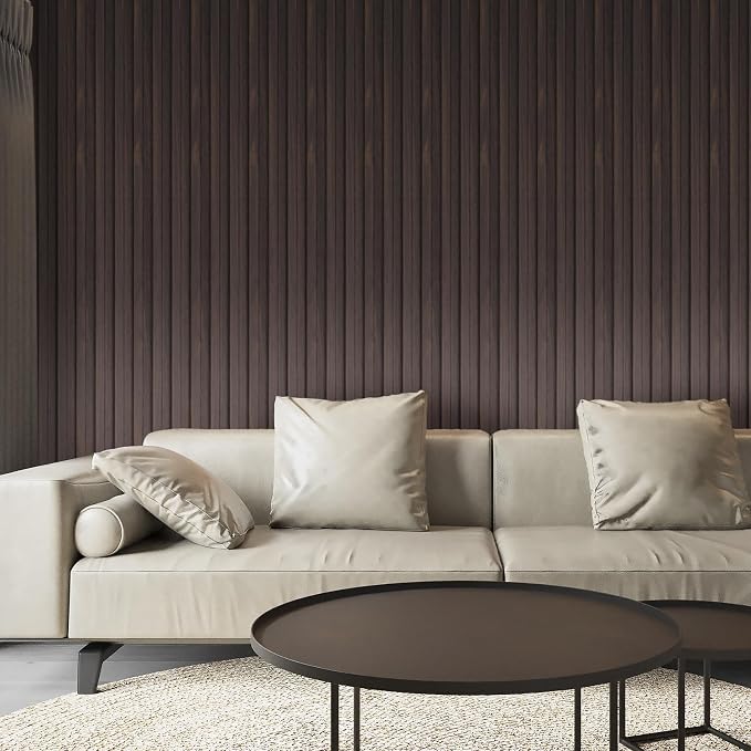 Art3d 96 x 6 Inch WPC Wood Diffuser Slat Wall Panel, 8-Pack, Black Walnut | Fluted Design, Durable, Moisture Resistant, Cleanable, Easy to Install, Eco-Friendly, for Living Room, Bedroom or Office - Image 2