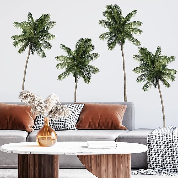 FAYYGYH Tropical Plants Palm Tree Wall Stickers, Green Leaves Removable Art Murals for Living Room, TV Background, Bedroom, Office & Nursery Decor - Image 6