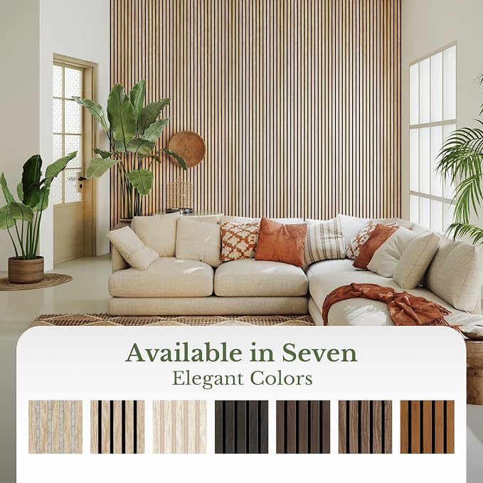 MISSDAY Wood Slat Acoustic Wall Panels, 2 Packs 47.2" x 23.6" Oak Soundproof Panel For Interior Wall Decor Noise Absorbing-3D Textured Wooden Panel Sound-Absorbing for Home, Office, Studio - Image 8