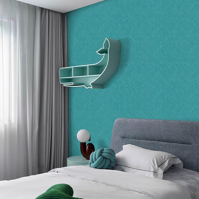 Teal Peel and Stick Self Adhesive Wallpaper Countertop Contact Paper | Removable Waterproof Bathroom 15.7" X 118" Kitchen Vinyl Wrap for Cabinet Countertops Wall Counter Top Paper - Image 2