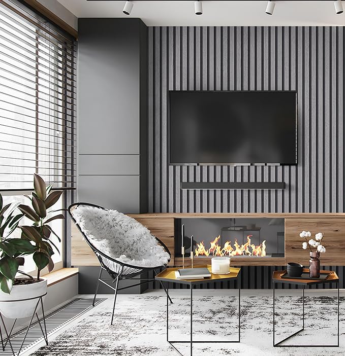 myforHD Wallpaper Peel and Stick Wood Grating Stripe Self-Adhesive Wallpaper Faux Wood Contact Paper Wood Slats Self Adhesive Wall Paper PVC Vinyl Film Removable Waterproof 17.3" x 236" - Image 2