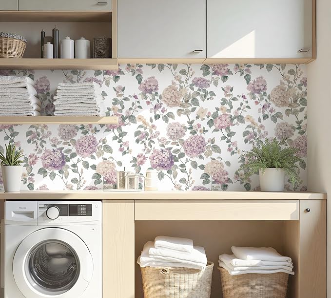 CiCiwind Floral Peel and Stick Wallpaper, Vintage Boho Floral Contact Paper Botanical Nature Farmhouse Removable Self Adhesive Wallpaper for Cabinets Bathroom Covering Wall Decorative 17.3" x 197" - Image 7