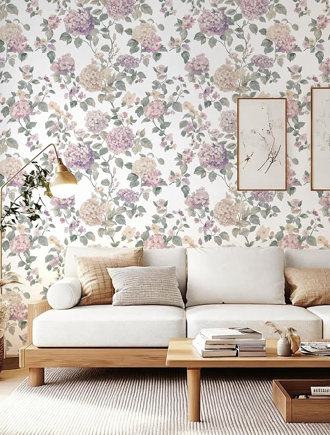 CiCiwind Floral Peel and Stick Wallpaper, Vintage Boho Floral Contact Paper Botanical Nature Farmhouse Removable Self Adhesive Wallpaper for Cabinets Bathroom Covering Wall Decorative 17.3" x 197" - Image 3