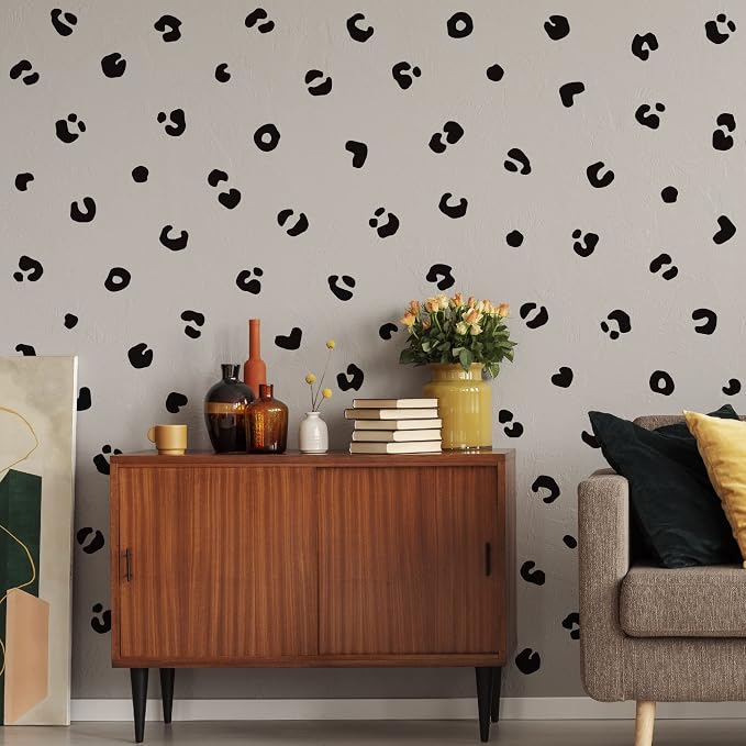 Black Cheetah Spot Wall Decals, Modern Leopard Print Wall Décor | Matte vinyl animal spots stickers. Create a safari jungle accent wall. Peel and stick for kid, nursery, bedroom, living room. - Image 3