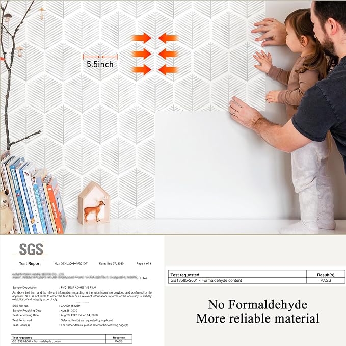 MelunMer Modern Peel and Stick Wallpaper Boho Contact Paper 17.3''×787'' | Grey and White Self Adhesive Removable Wallpaper for Bedroom/Bathroom Waterproof Geometric Contact Paper for Cabinets, Drawer - Image 5