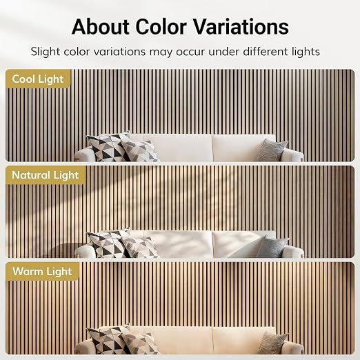 TONOR Wood Wall Panels for Interior Wall Decor-6 Pack 47.2" x 23.6" | Wood Slat Acoustic Panels-46.41ft², Soundproof Wall Panels for Noise Cancelling and Decoration, Living Room, Office, Oak - Image 8