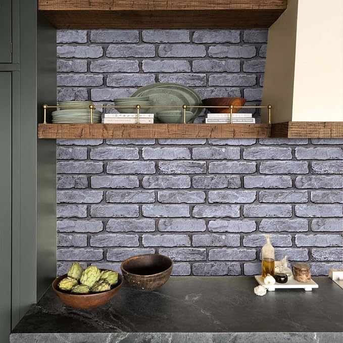 Commomy Faux Brick 3D Wall Panels,Thin UrltraLight PVC - 12 pcs | Thin UrltraLight PVC Wall Stickers Brick Peel and Stick Tile for TV,Bedroom, Living Room（Covers 22.48 sq.ft） - Image 9